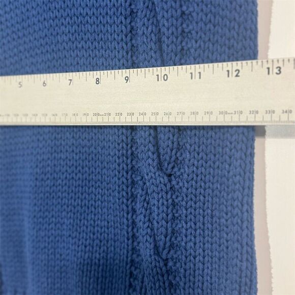 American Eagle Cable Knit Sweater Vest Top S Blue Cotton Short Sleeve Y2K 2009 - Picture 5 of 9